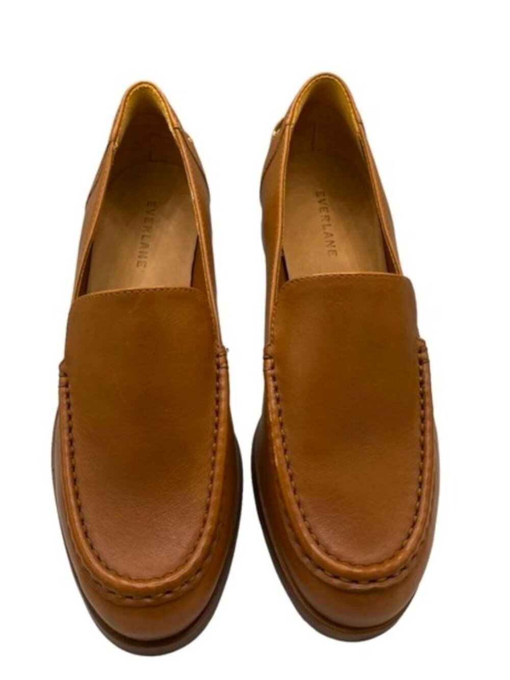 Everlane Modern Leather Loafers, Camel, Size 8